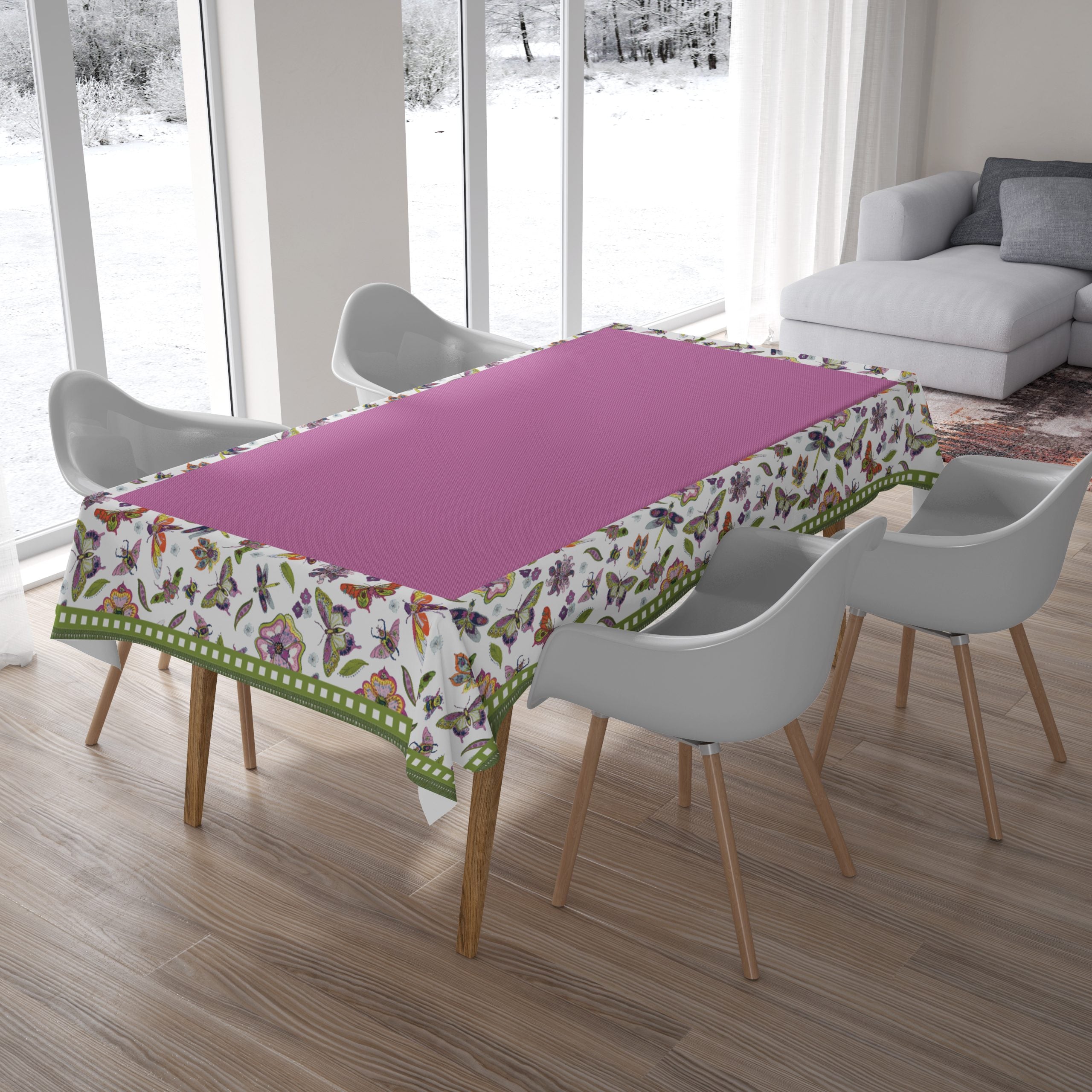 מפת שולחן דוחה כתמים מלבנית - Amazzonia | 160X240 | ורוד