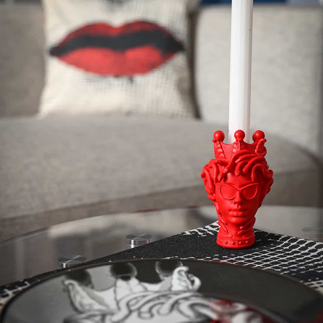 פמוט נר במגוון צבעים - אדום | LA VIPERA