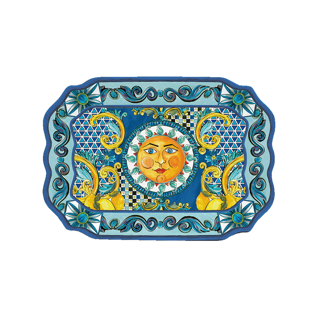 מגש מלבני במגוון צבעים - Sicily | 33X47| כחול