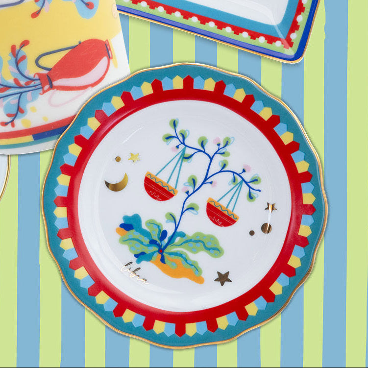 צלוחית במגוון סמלי גלגל המזלות - מאזניים