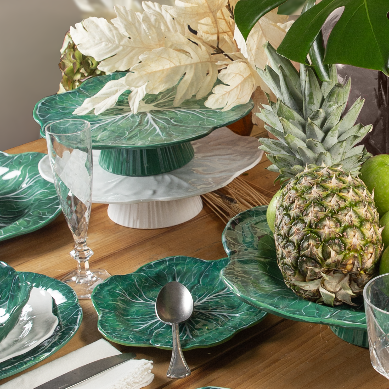 צלחת ראשונה/קינוח במגוון צבעים - ירוק