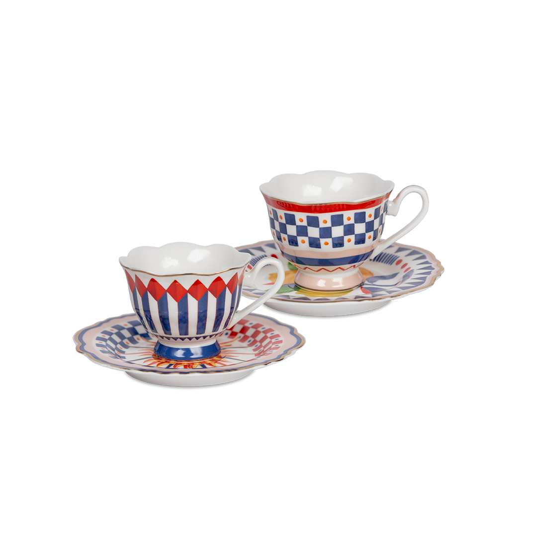 סט 2 ספלי אספרסו עם תחתיות - Dolce Vita