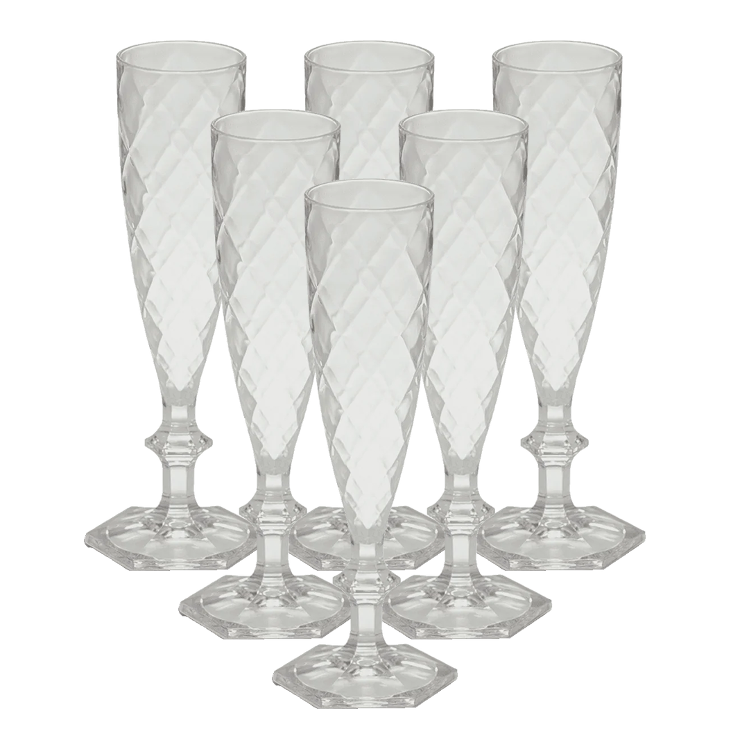 סט 6 כוסות שמפניה - Cheers | שקוף