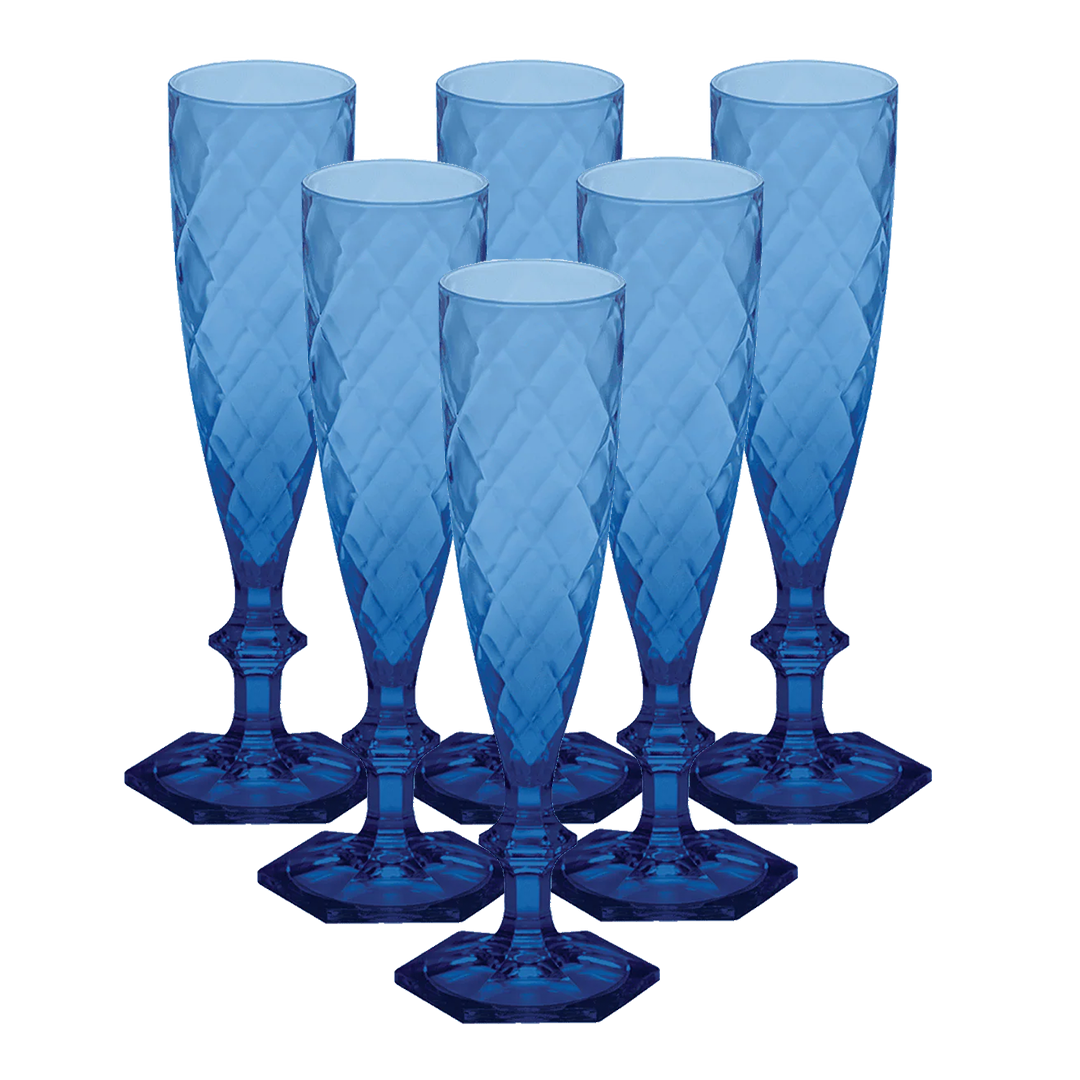 סט 6 כוסות שמפניה - Cheers | כחול