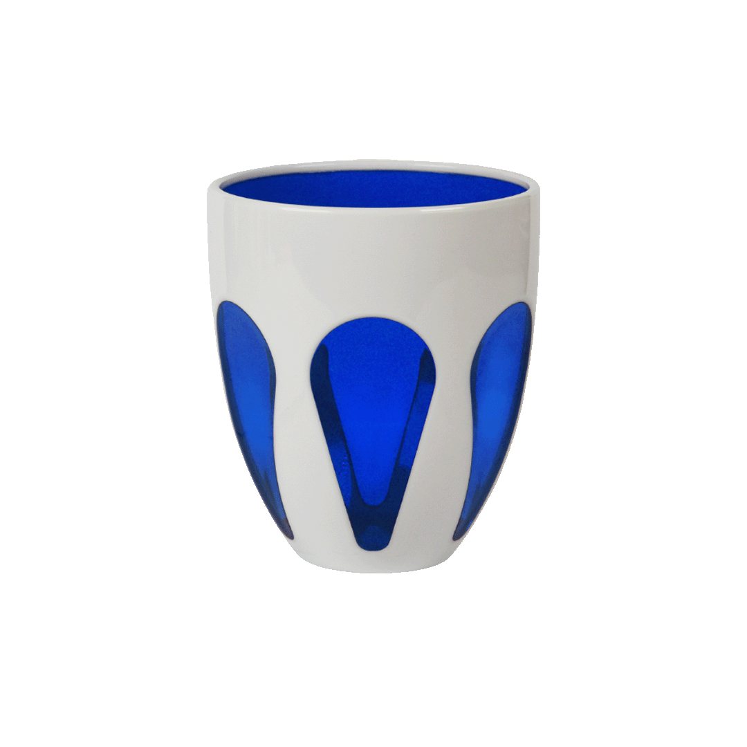 כוס שתייה במגוון צבעים - לבן-כחול