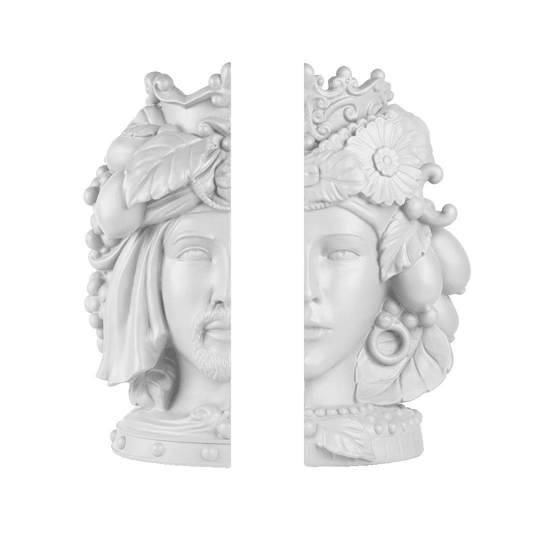 מעמד ספרים דו-ראשי במגוון צבעים - לבן