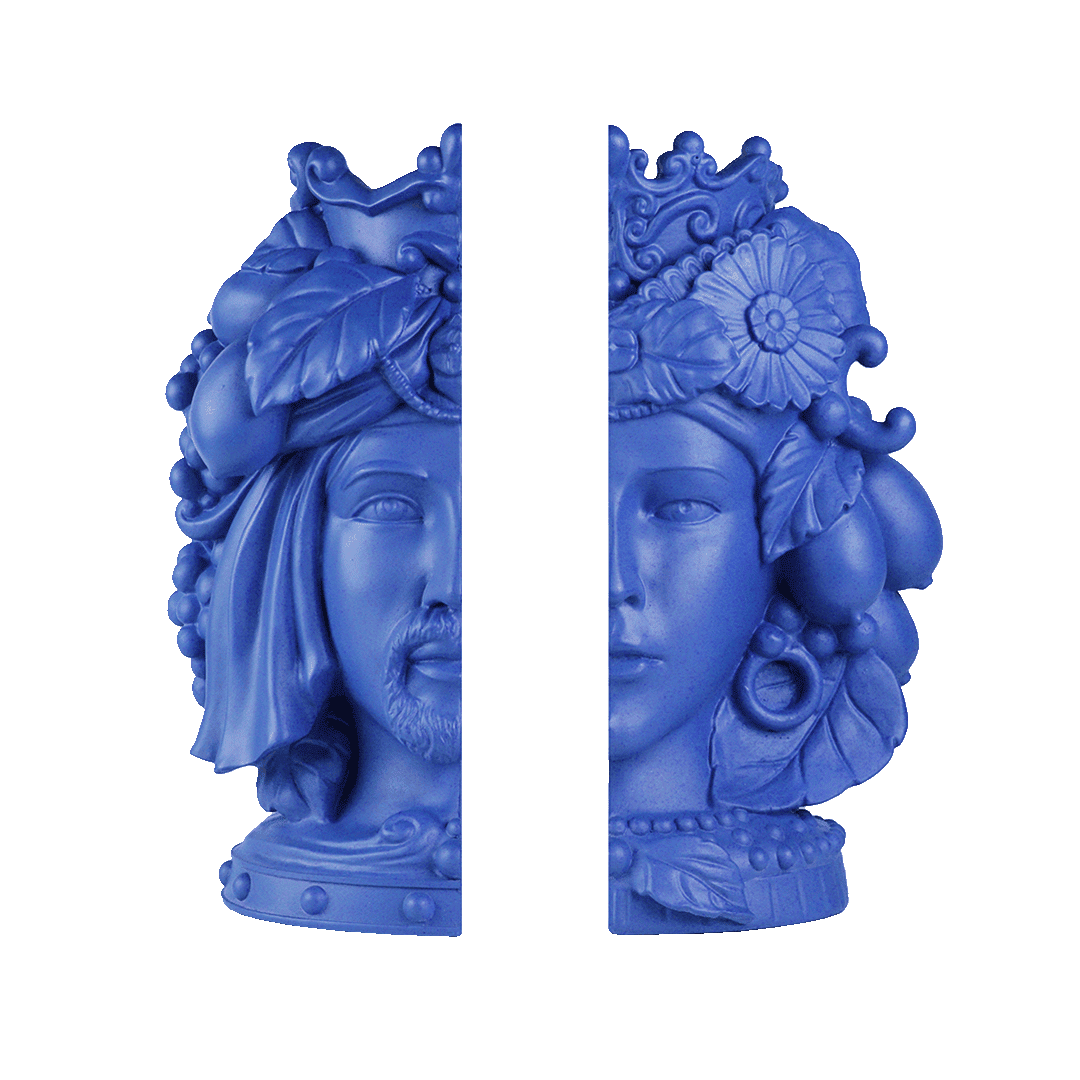 מעמד ספרים דו-ראשי במגוון צבעים - כחול