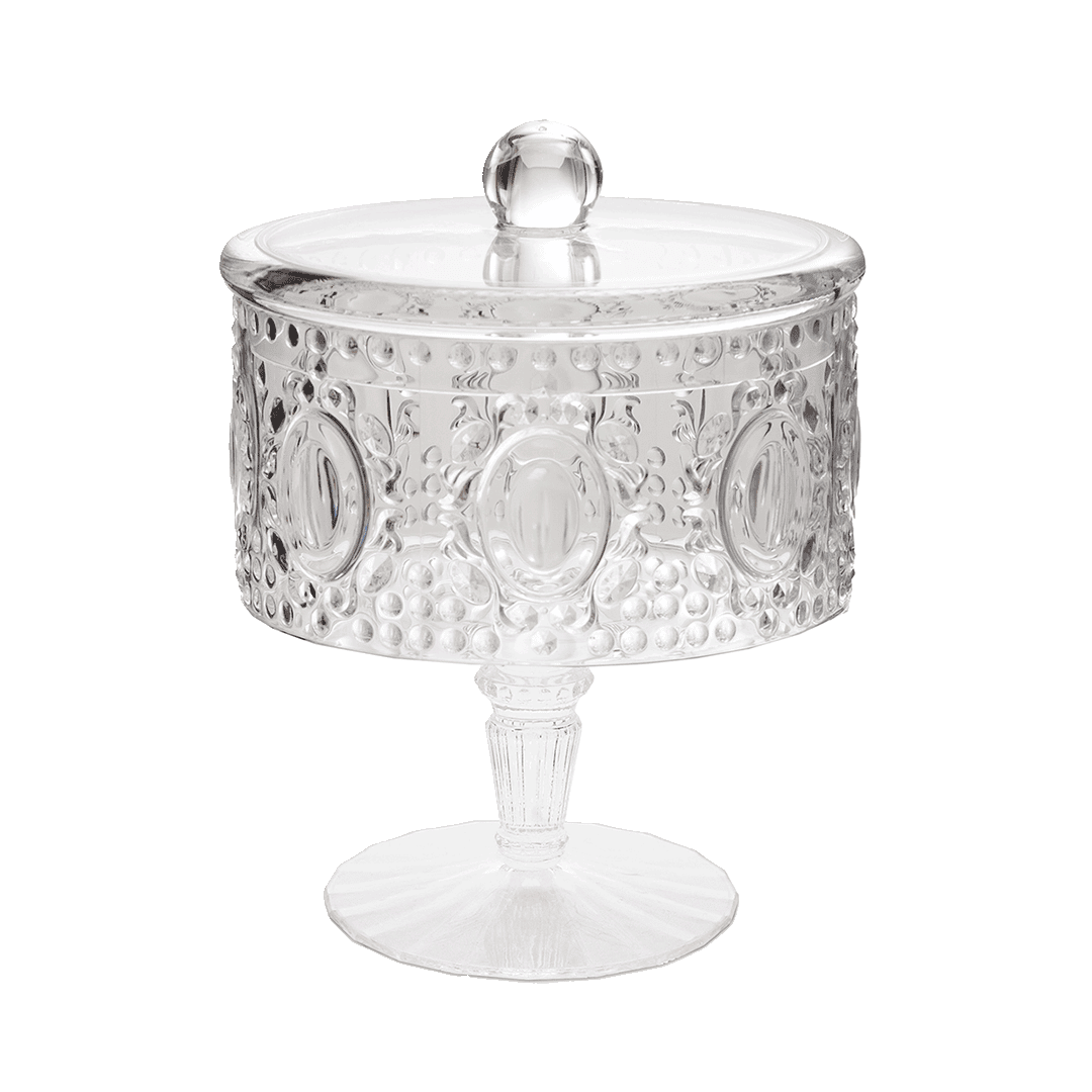 כלי אחסון על רגל עם מכסה