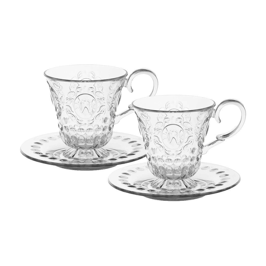 סט 2 ספלים עם תחתיות - Baroque & Rock