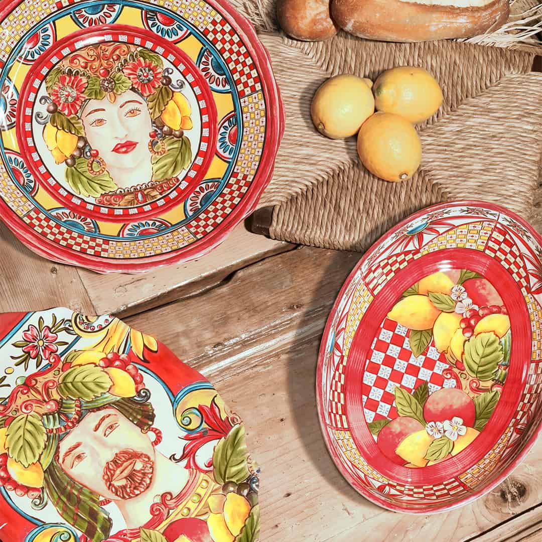 קערת הגשה רחבה במגוון צבעים - Sicily | כתום