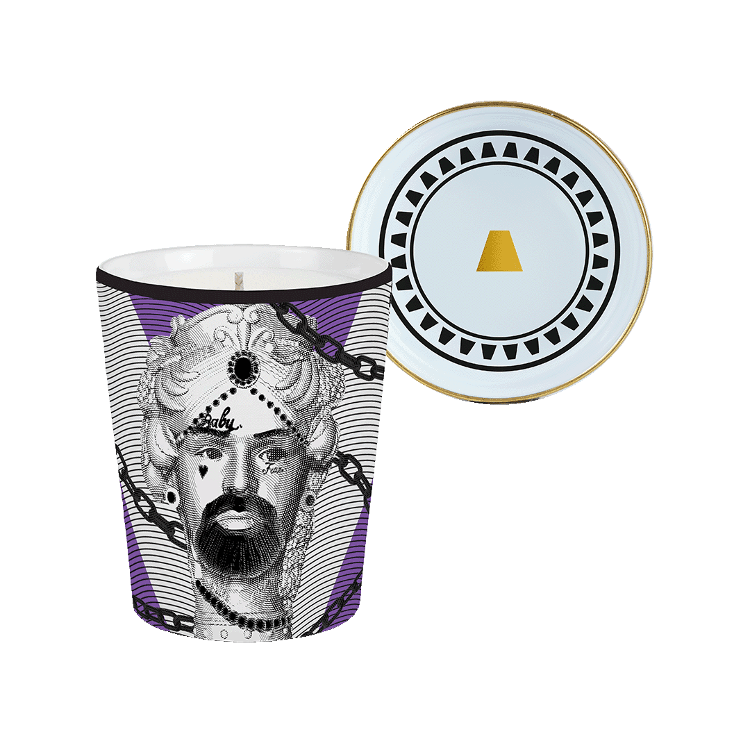 נר בכוס פורצלן עם מכסה במגוון דגמים - IL TRASGRESSIVO