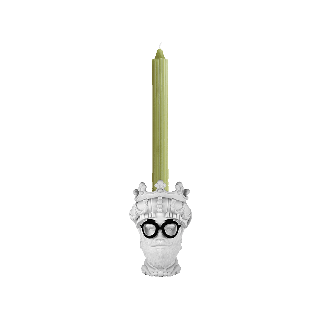 פמוט נר במגוון צבעים - לבן  | L'HYPSTER