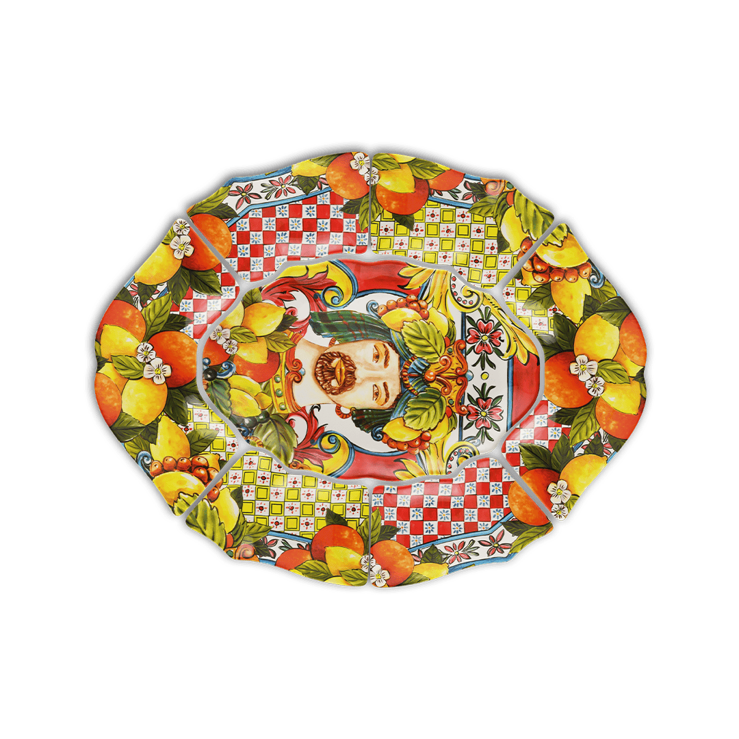 סט צלחות 7 חלקים מודולרית במגוון צבעים - Sicily | כתום