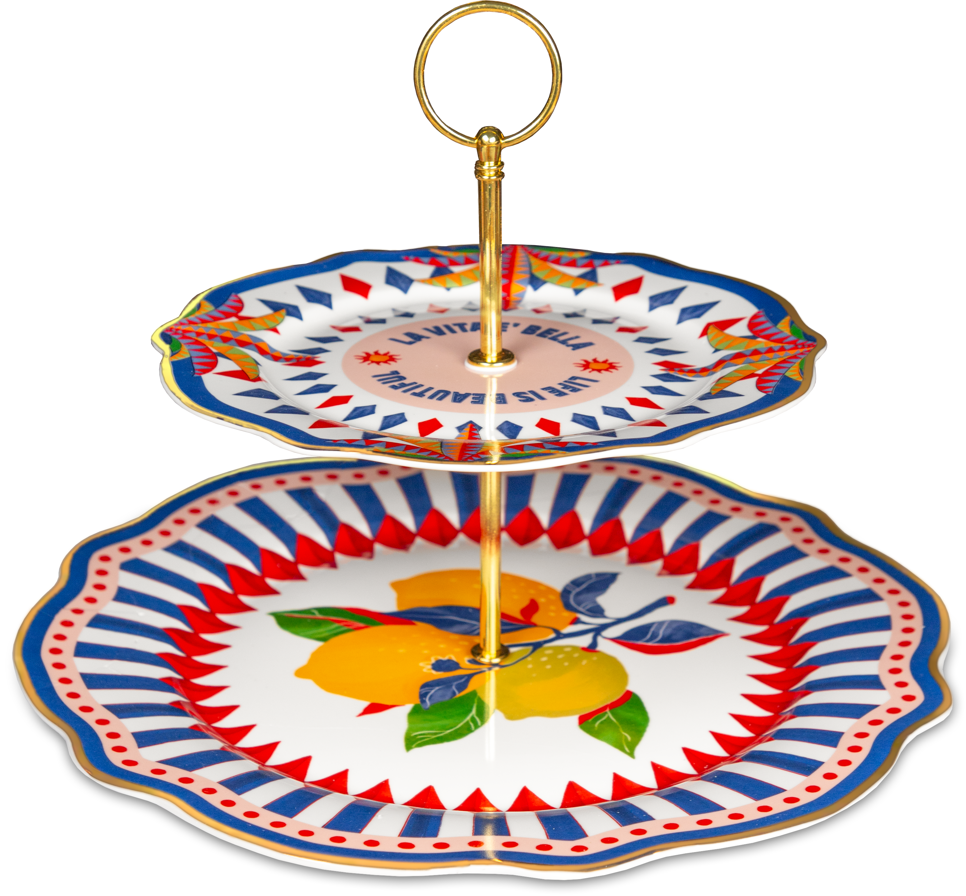 מעמד קינוחים שתי קומות במגוון דגמים - לימון - Dolce Vita