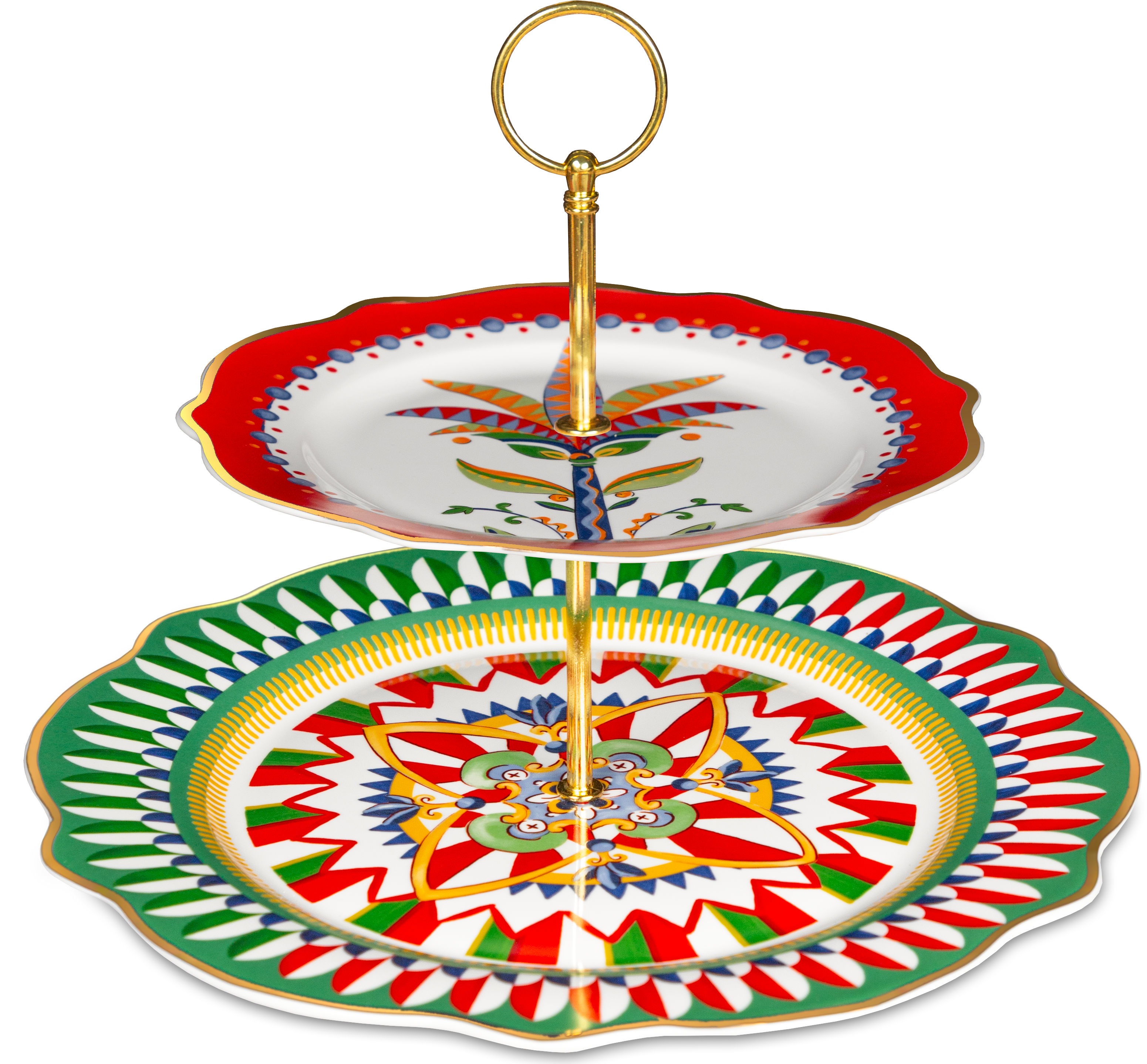 מעמד קינוחים שתי קומות במגוון דגמים - גיאומטרי - Dolce Vita