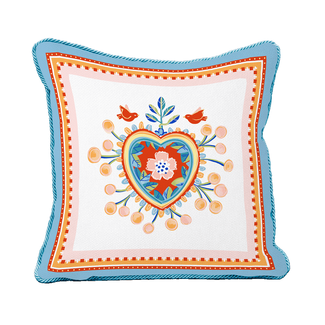 כרית רקומה 60 ס"מ במגוון דגמים - HEART