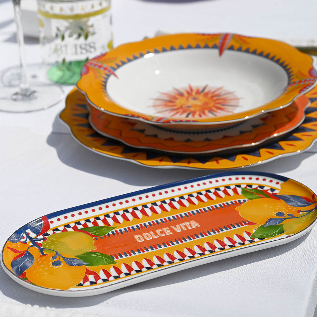 צלחת הגשה אובלית - Dolce Vita | לימון