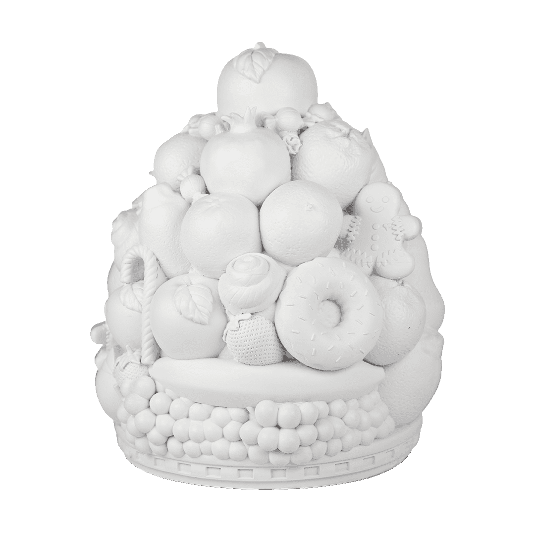 פסל פירות מעוצבים במגוון צבעים - לבן