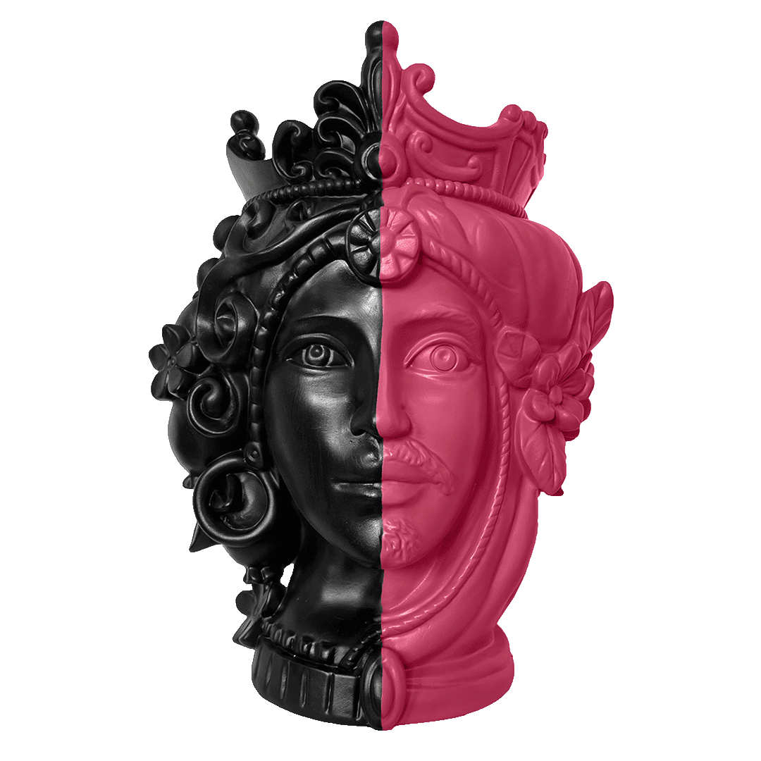 אגרטל דו-ראשי גדול - פוקסיה / שחור