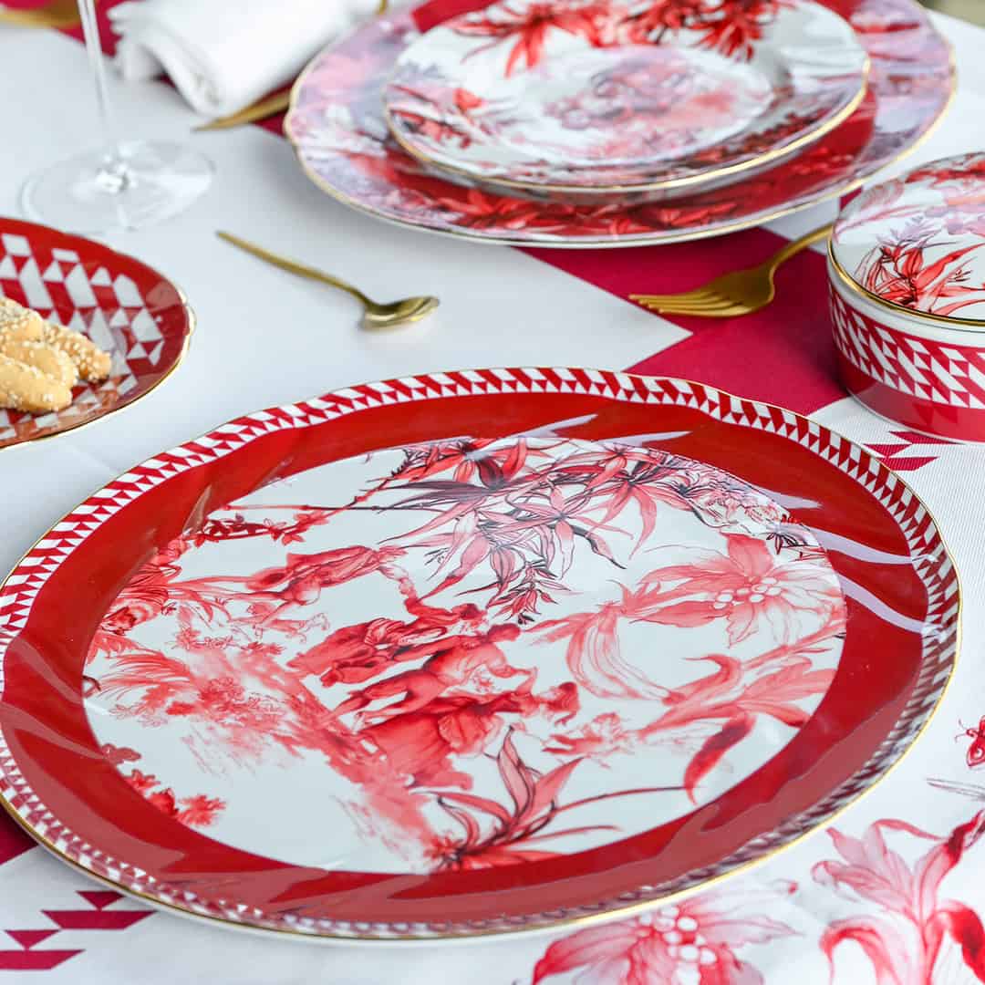 צלחת הגשה עגולה -  Le rouge