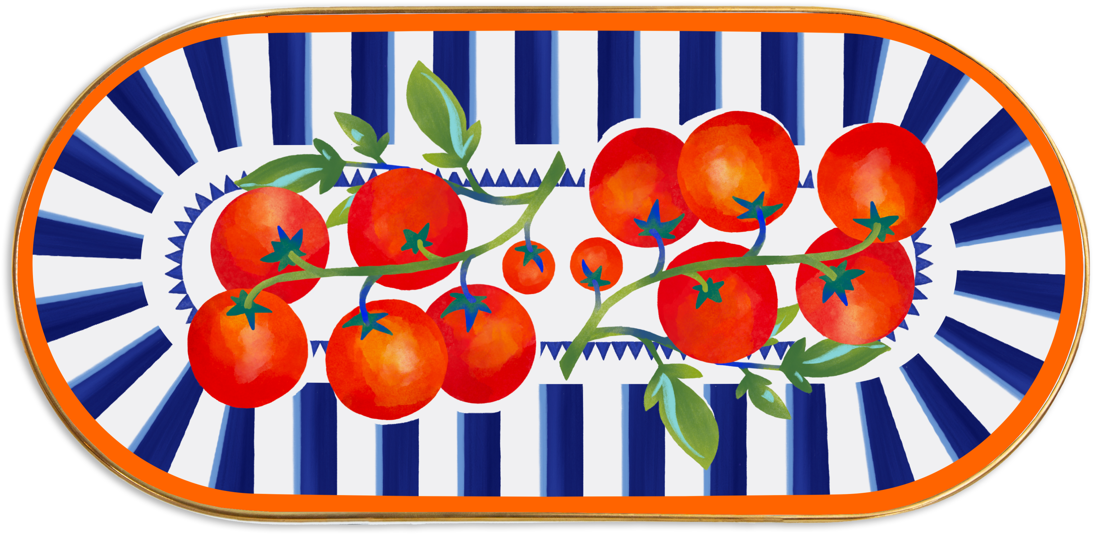 צלחת הגשה אובלית - Dolce Vita | עגבניות