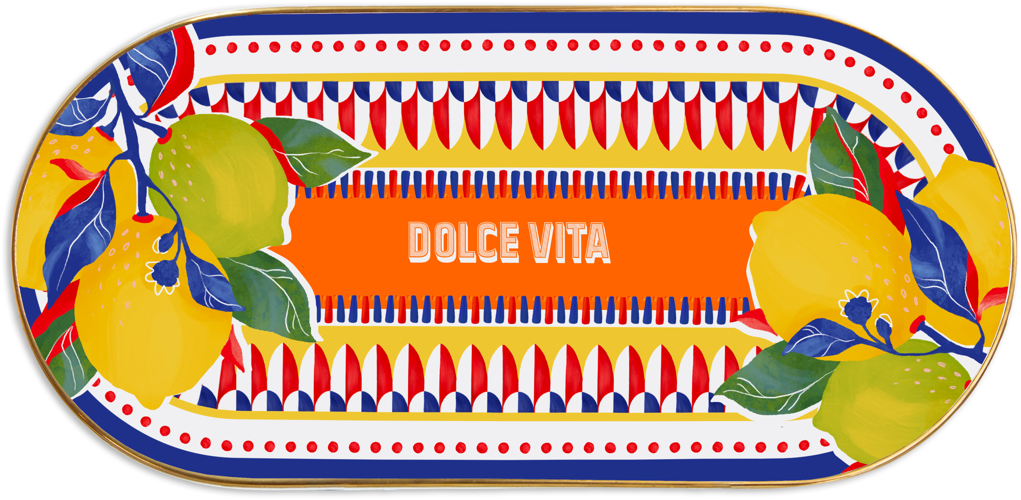 צלחת הגשה אובלית - Dolce Vita | לימון