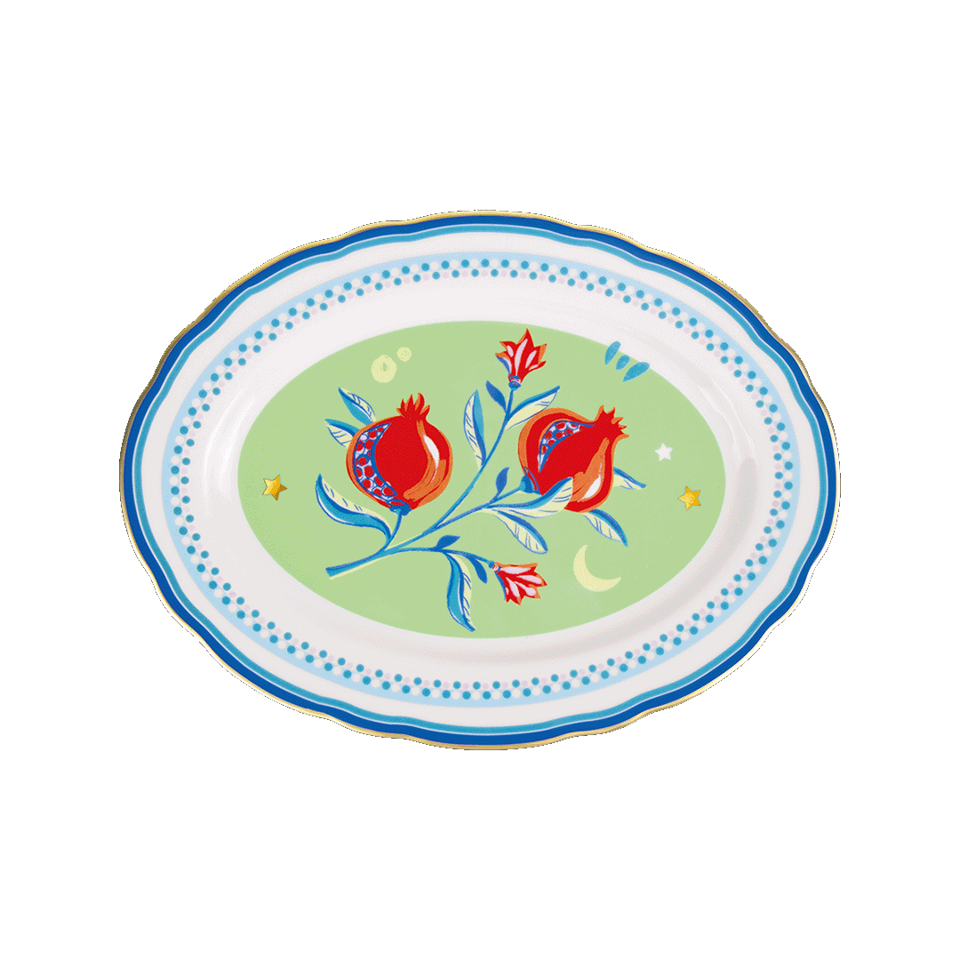 צלחת הגשה אובלית במגוון דגמים - POMEGRANATE