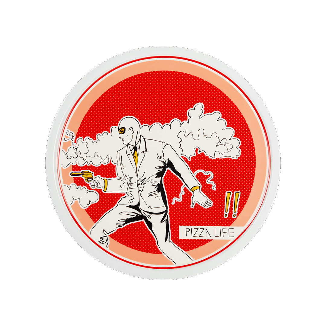 צלחת פיצה במגוון צבעים - אדום