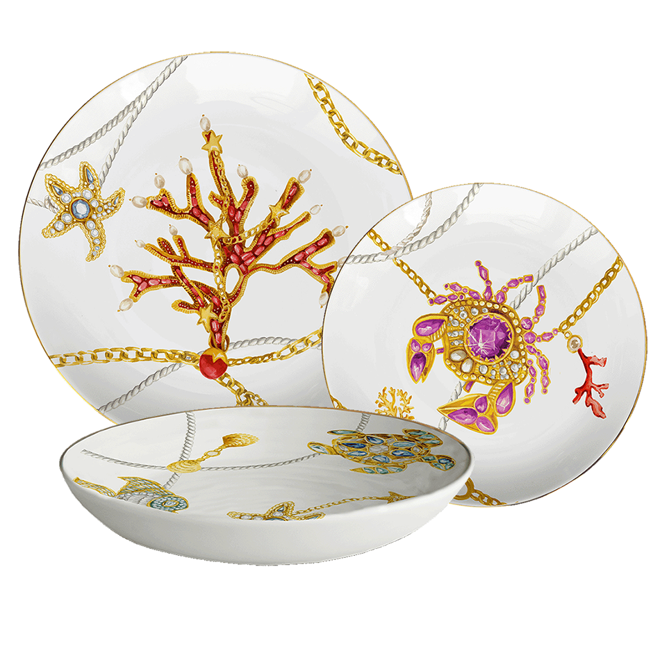 סט צלחות 18 חלקים -  Portofino