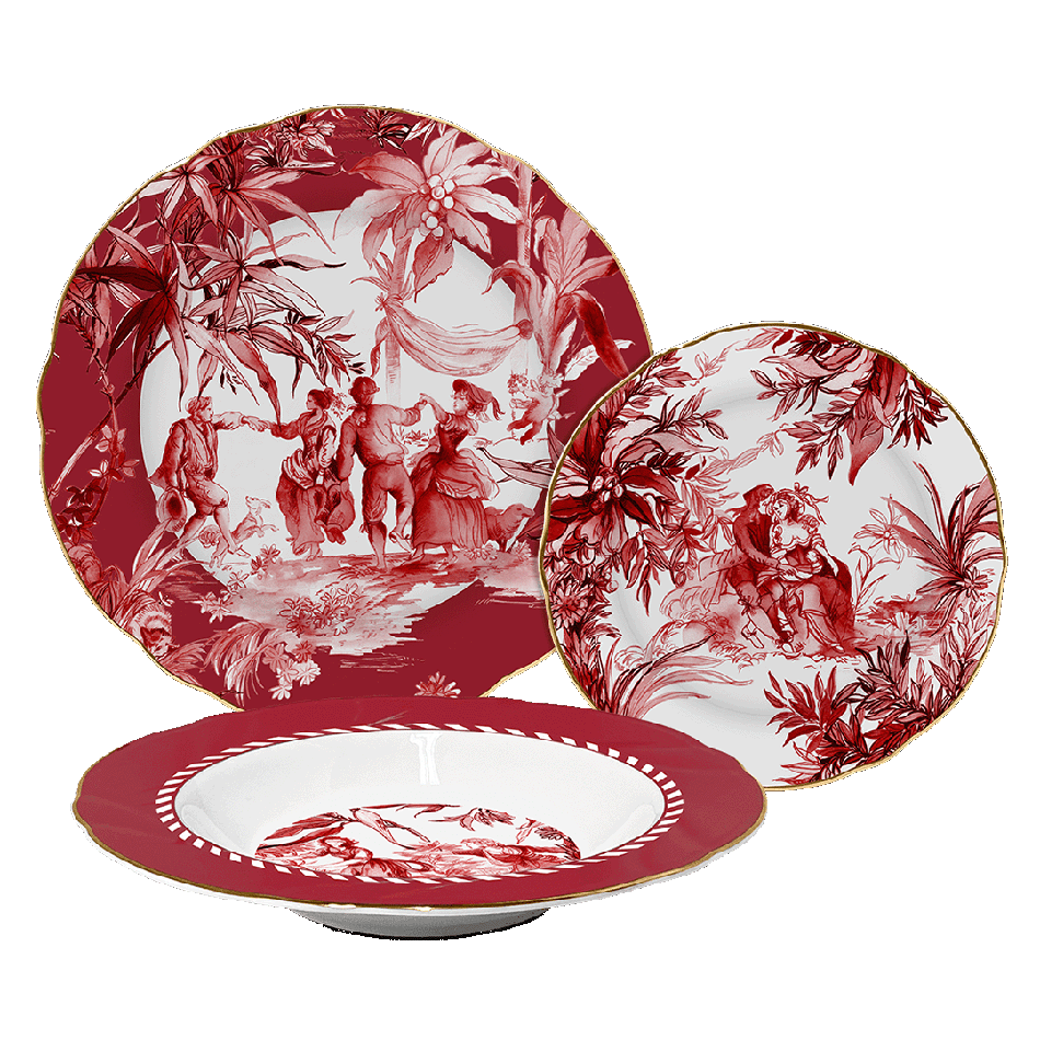 סט צלחות 18 חלקים - Le rouge| PLAROU