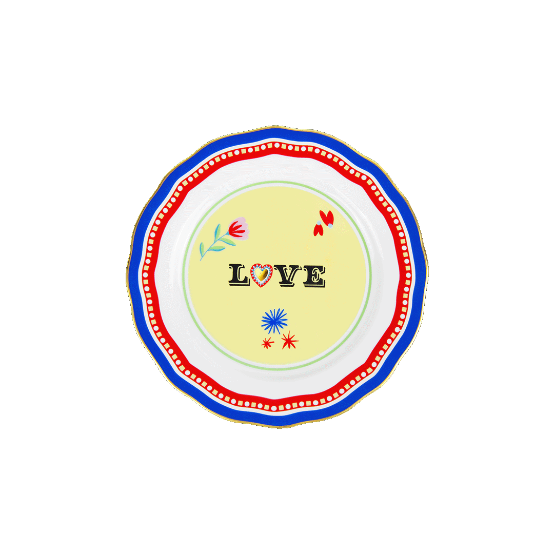 צלחת ראשונות/קינוח במגוון דגמים - LOVE