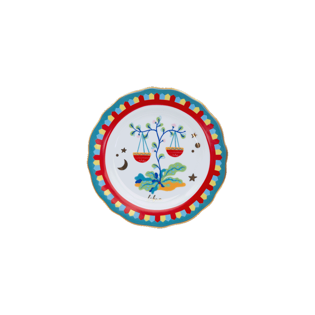 צלוחית במגוון סמלי גלגל המזלות - מאזניים