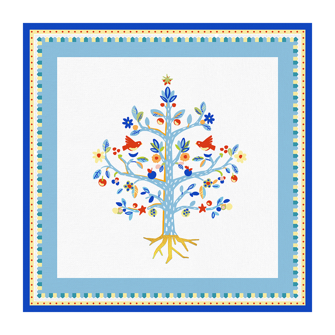 פלייסמט מרובע דוחה כתמים במגוון דגמים - TREE OF LIFE