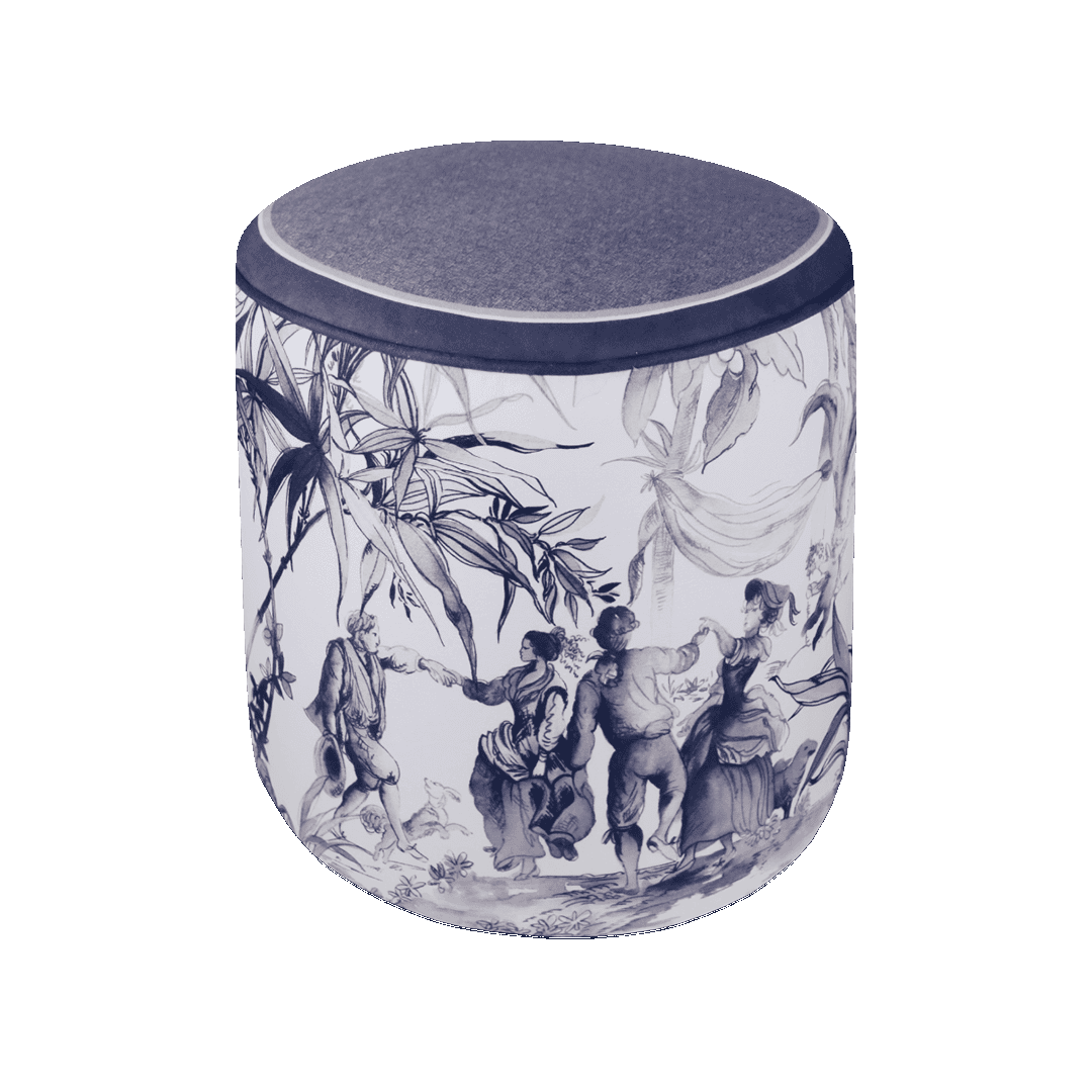 הדום/פוף קטיפה עגול אלגנטי - Versailles | אדום