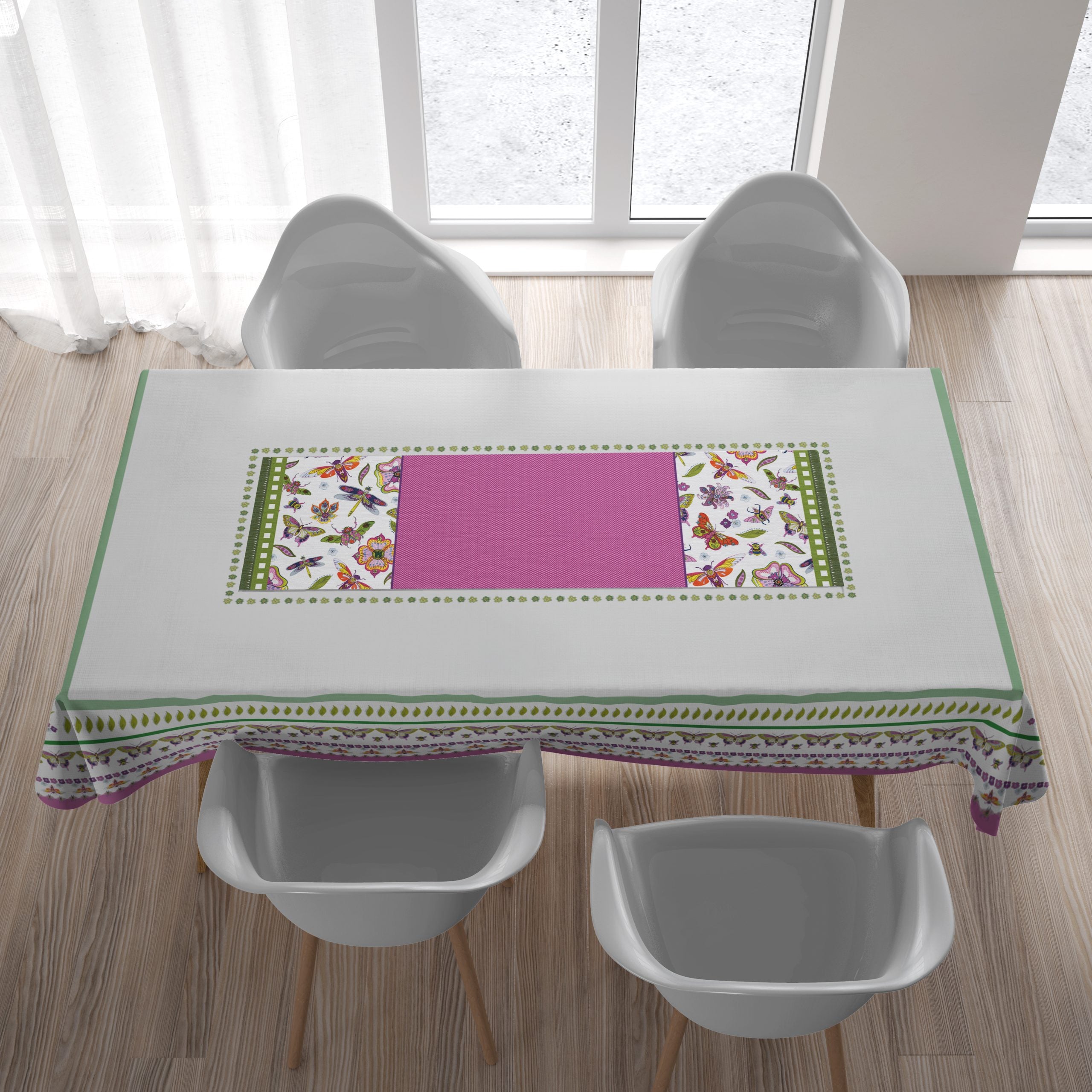 ראנר לשולחן דוחה כתמים - Amazzonia | 100X48 | ורוד