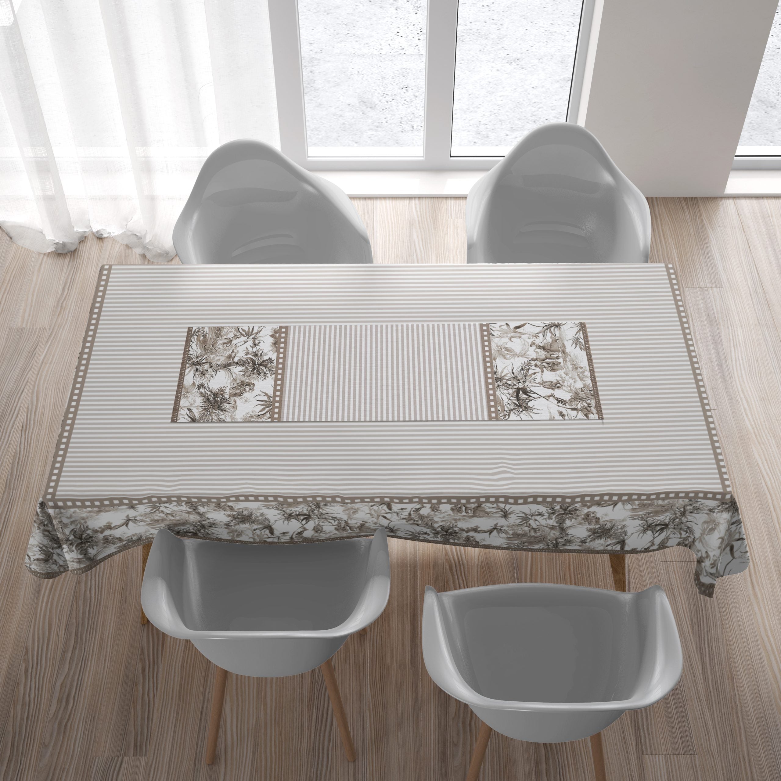 ראנר לשולחן דוחה כתמים - Joke | 48x150 |  חום אפור