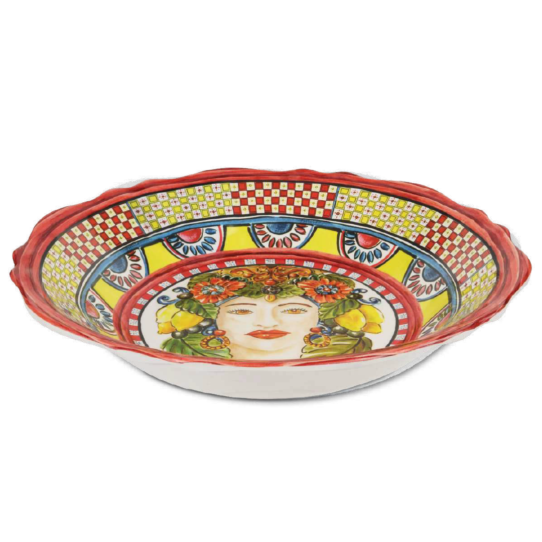 קערת הגשה רחבה במגוון צבעים - Sicily | כתום