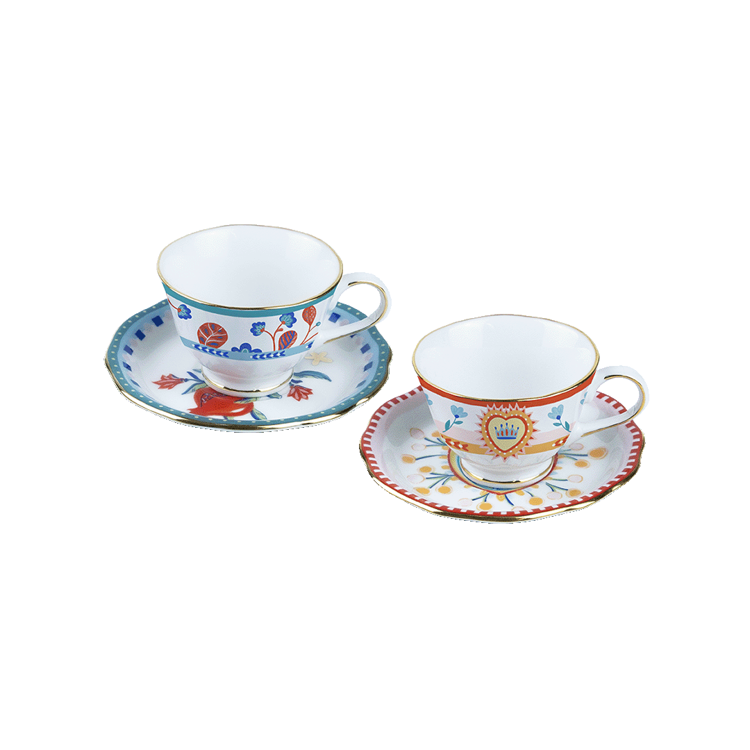 סט 2 ספלי אספרסו עם תחתיות - Mamma Mia