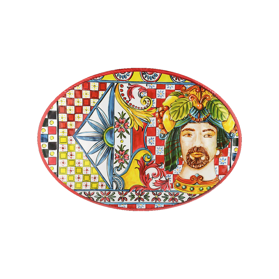 צלחת הגשה אובלית במגוון צבעים - Sicily | כתום