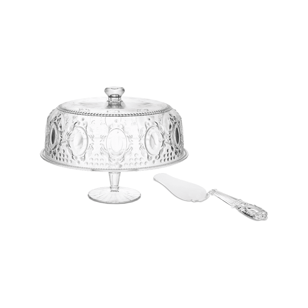 מעמד על רגל עם מכסה וכף הגשה