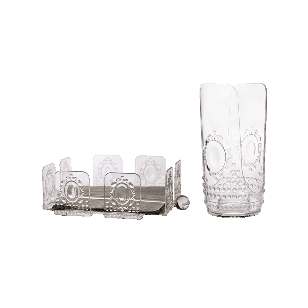 סט מחזיק מפיות ומתקן כוסות חד פעמיות