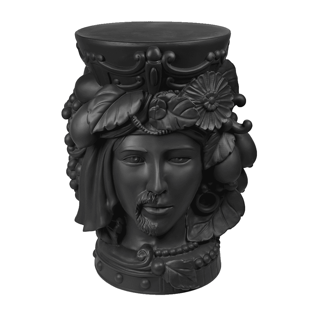 שרפרף/שולחן צד  דו-ראשי - שחור