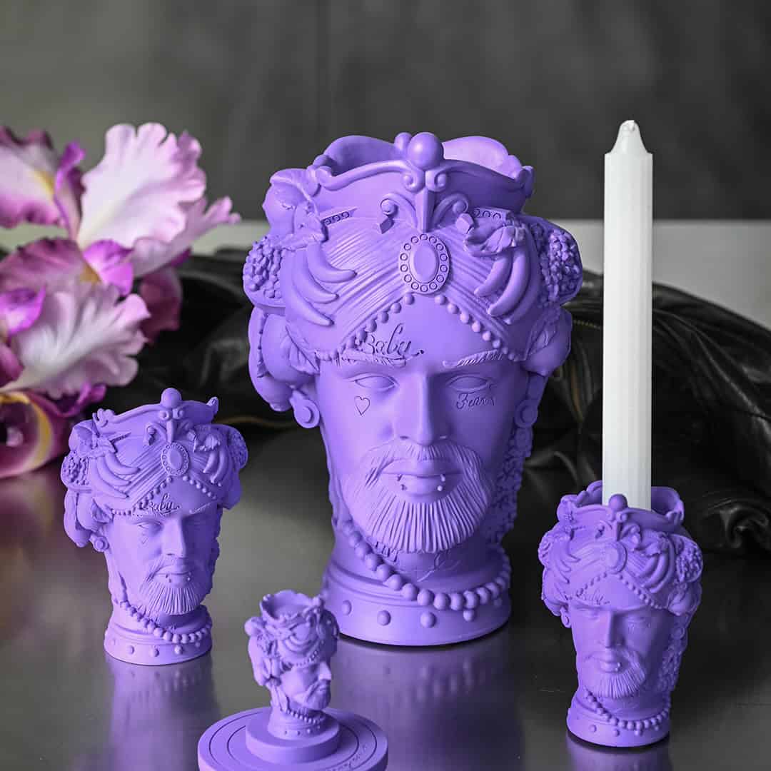 פמוט נר במגוון צבעים - סגול | IL TRASGRESSIVO