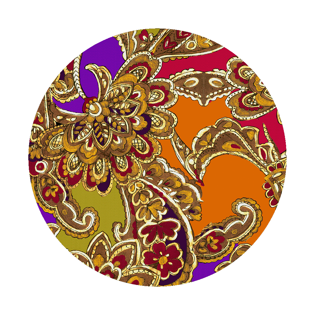 פלייסמט קטיפה במגוון דגמים - CASHMERE | פייזלי כתום