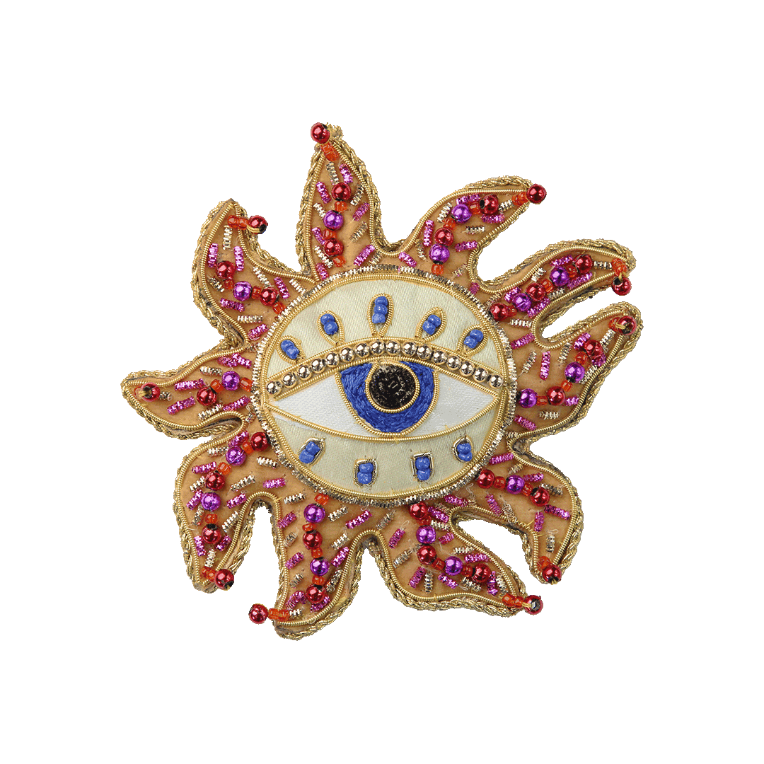 טבעת מפיות רקומה ביד - שמש