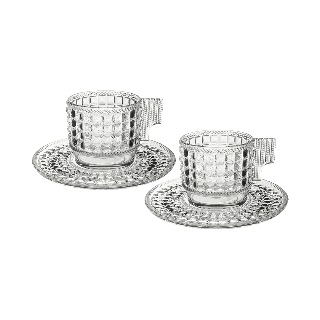 סט 2 ספלי אספרסו עם תחתיות - Chic & Zen